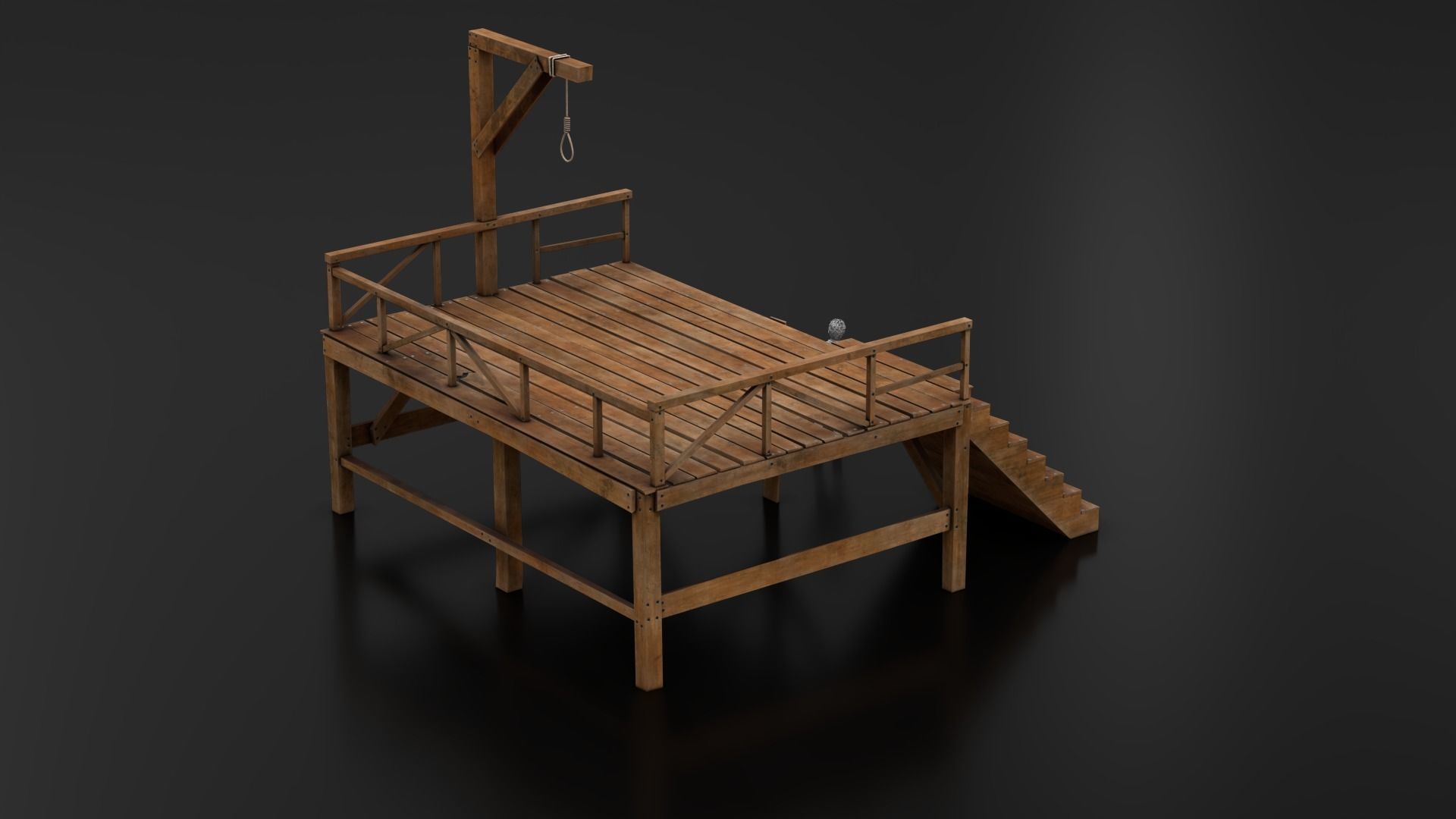 West Wild Gallows Low-poly 3D model_5
