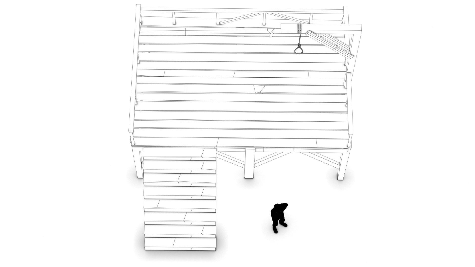 West Wild Gallows Low-poly 3D model_12