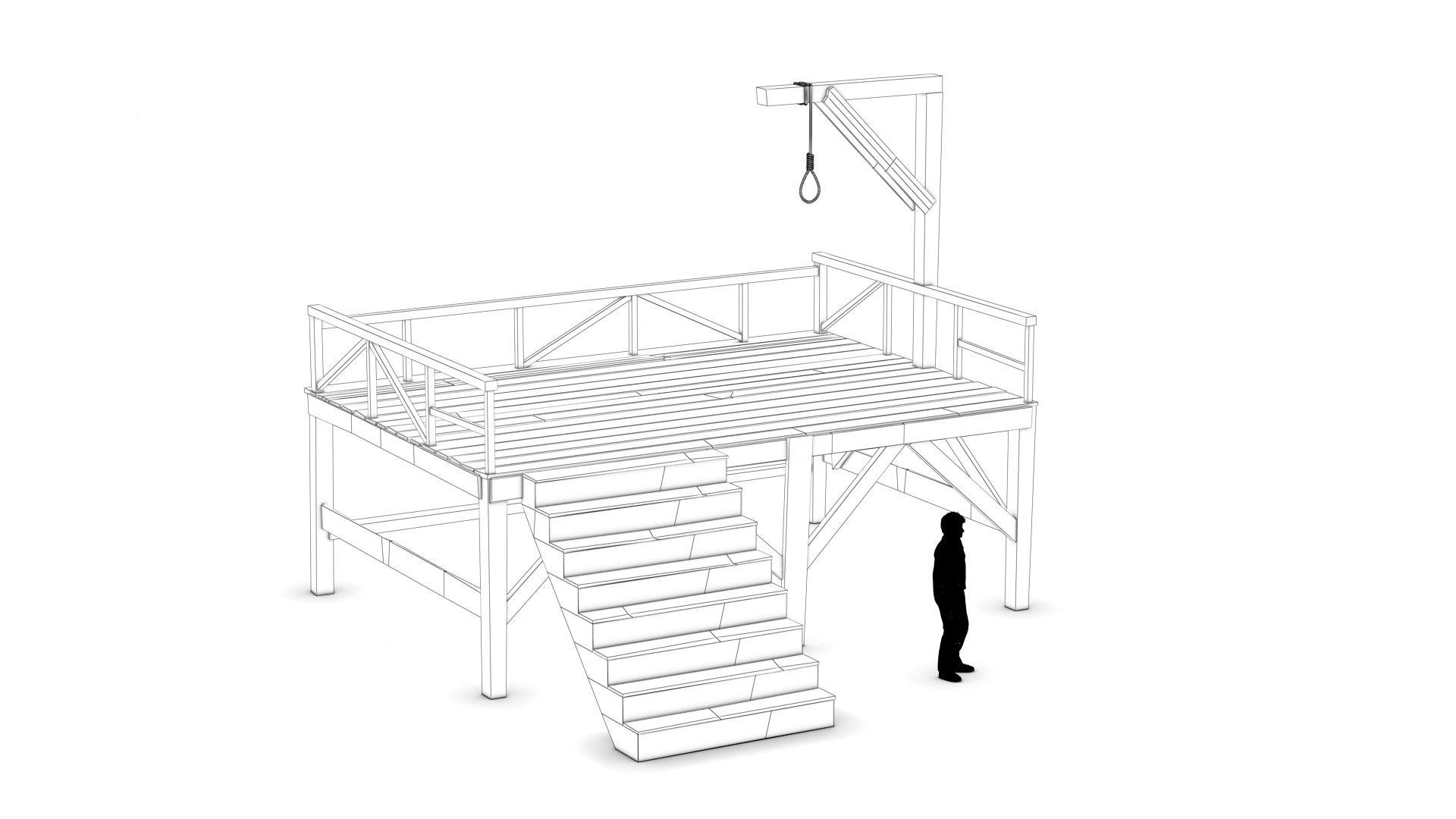West Wild Gallows Low-poly 3D model_8