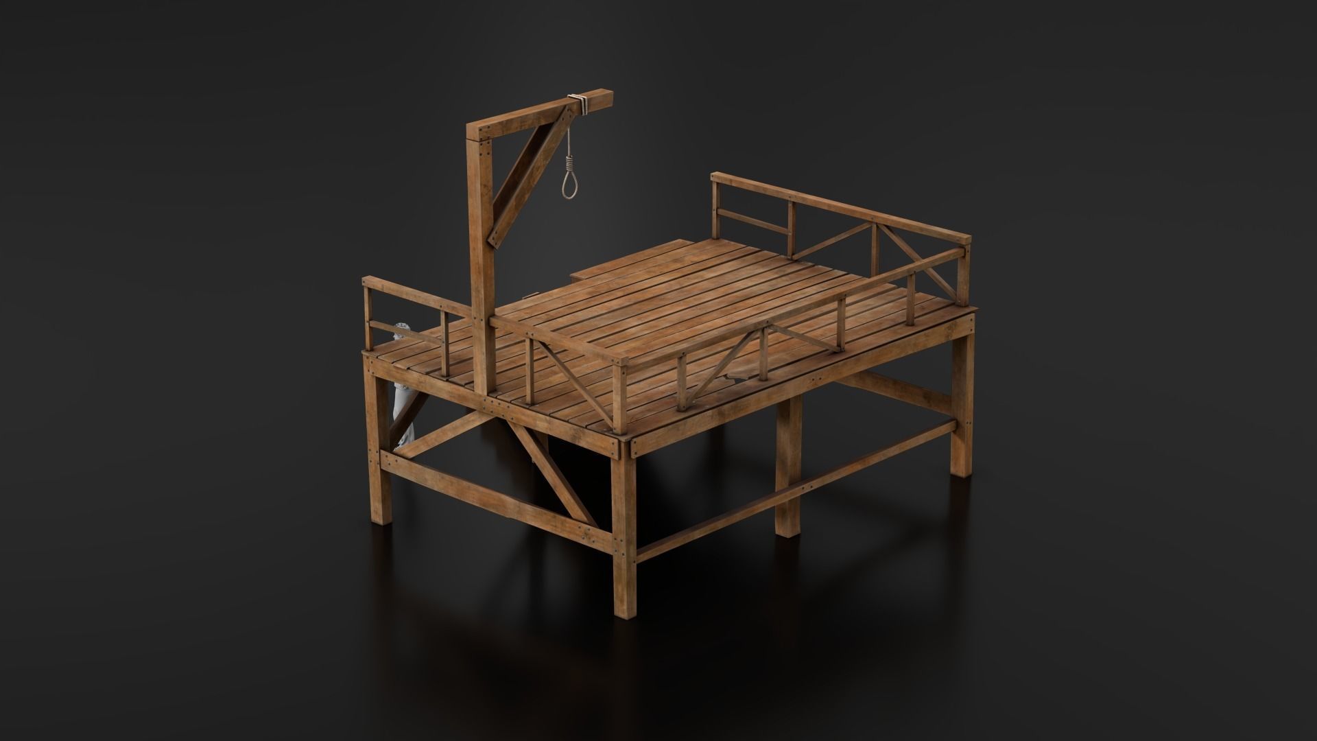 West Wild Gallows Low-poly 3D model_4