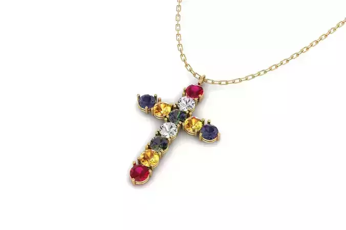 Diamond Cross Pendant P 075