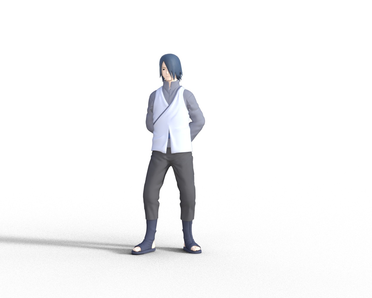 Sasuke uchiha 3d model Rigged Animation ready Low-poly 3D model_6