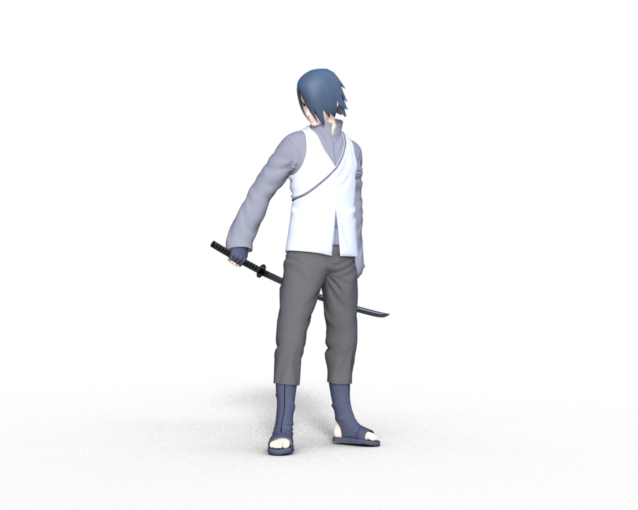 Sasuke uchiha 3d model Rigged Animation ready Low-poly 3D model_2