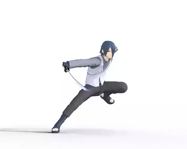 Sasuke uchiha 3d model Rigged Animation ready Low-poly 3D model