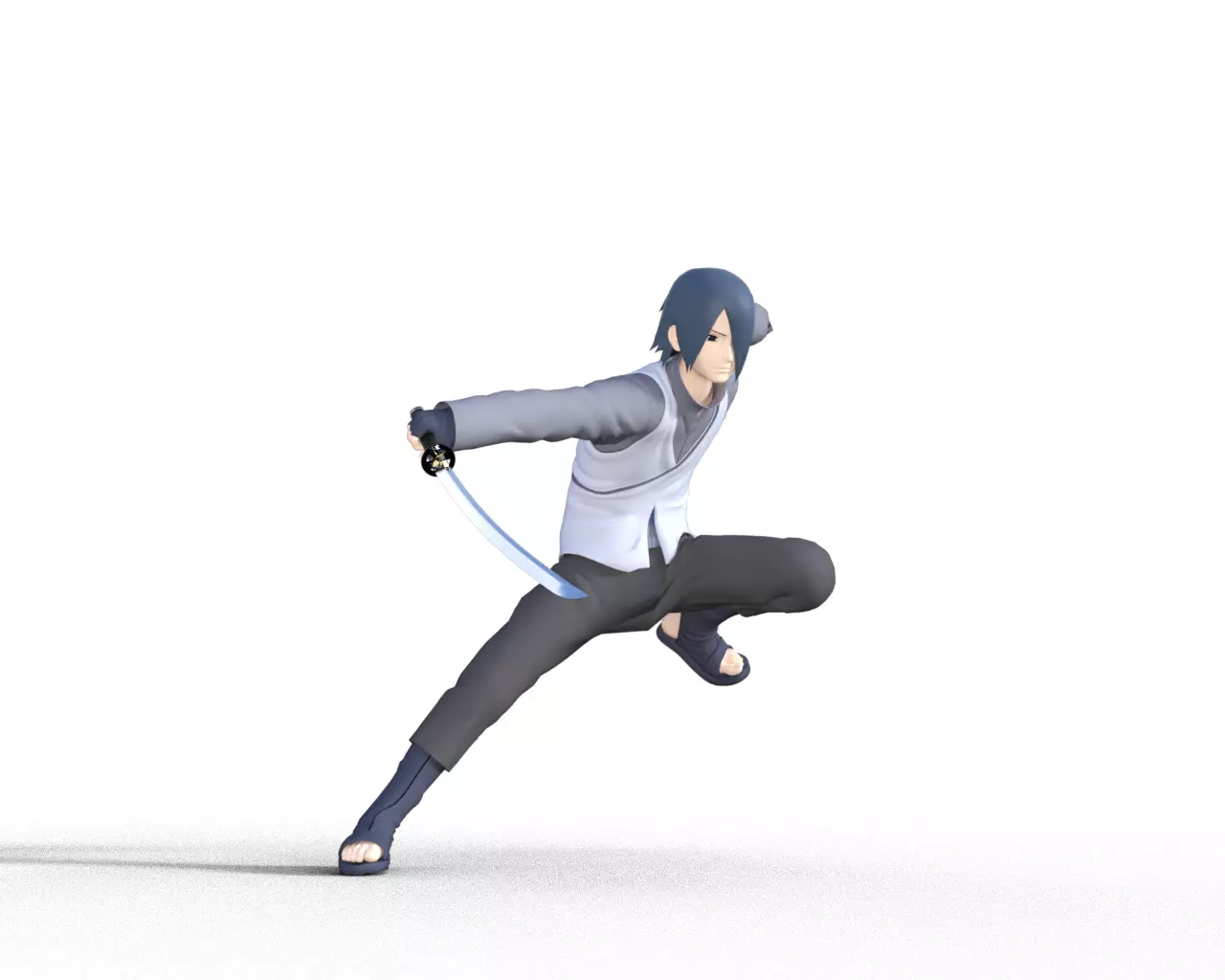 Sasuke uchiha 3d model Rigged Animation ready Low-poly 3D model_0