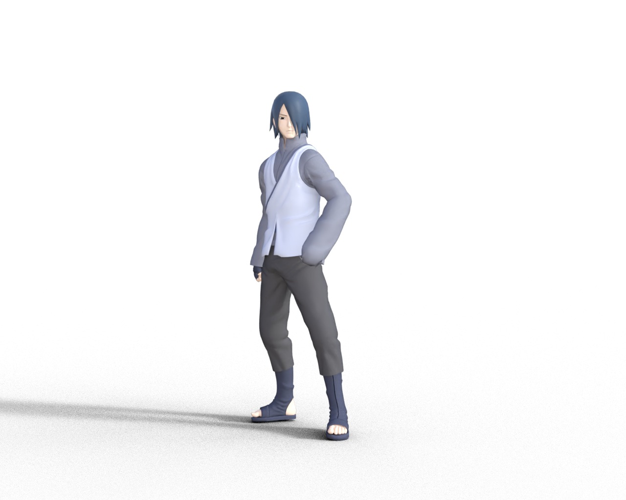 Sasuke uchiha 3d model Rigged Animation ready Low-poly 3D model_8