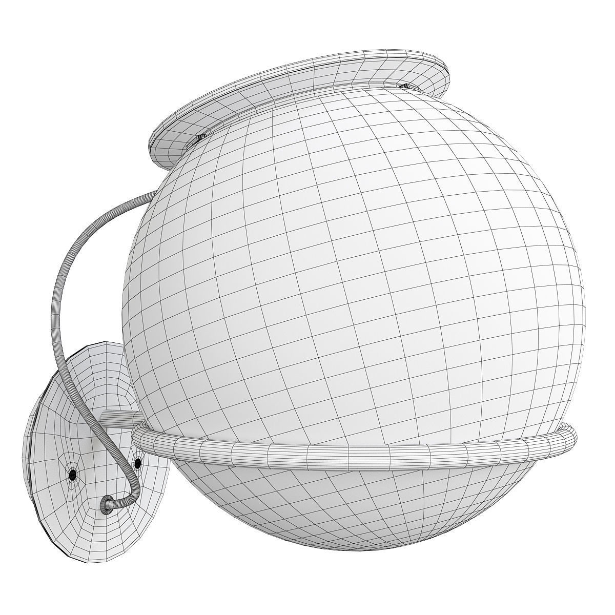 The Globe Wall Light Low-poly 3D model_1