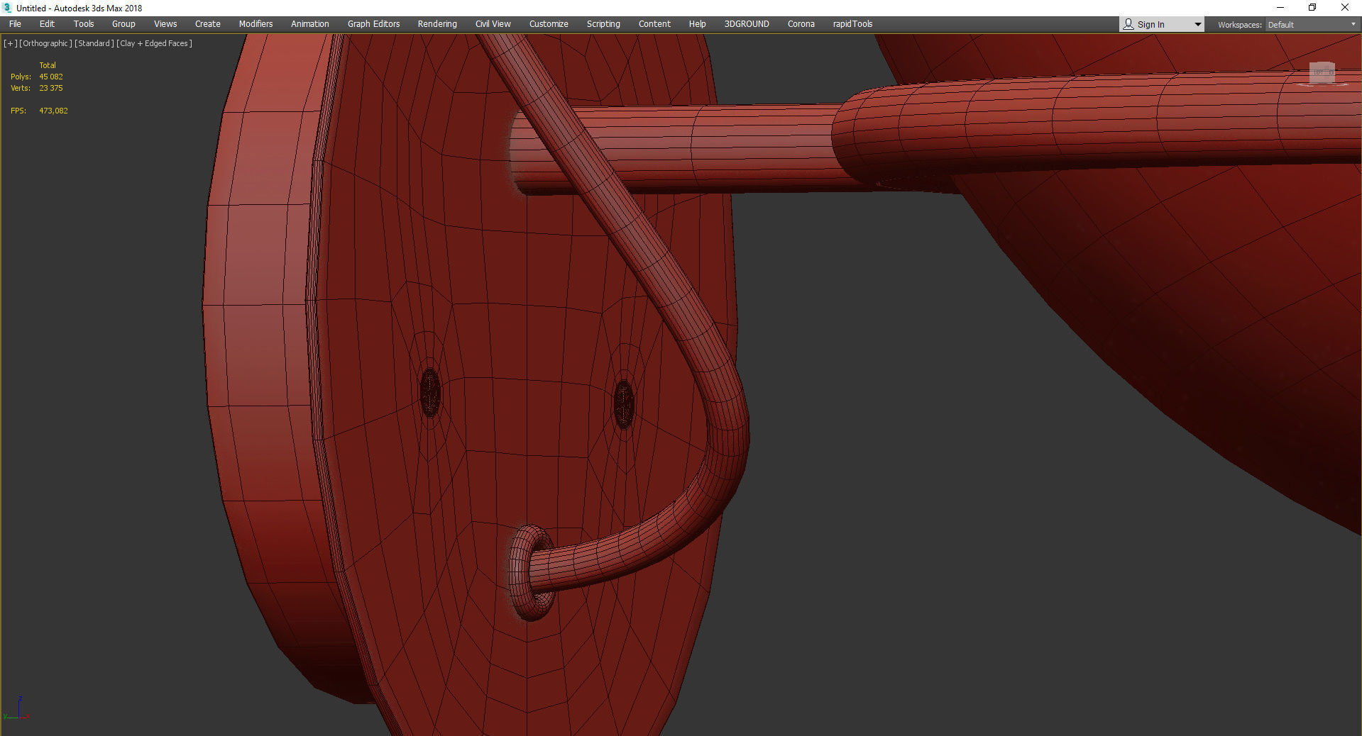 The Globe Wall Light Low-poly 3D model_4