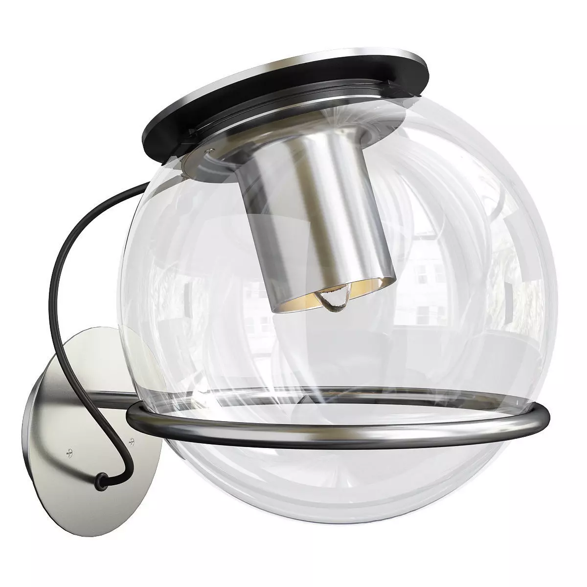 The Globe Wall Light Low-poly 3D model_0