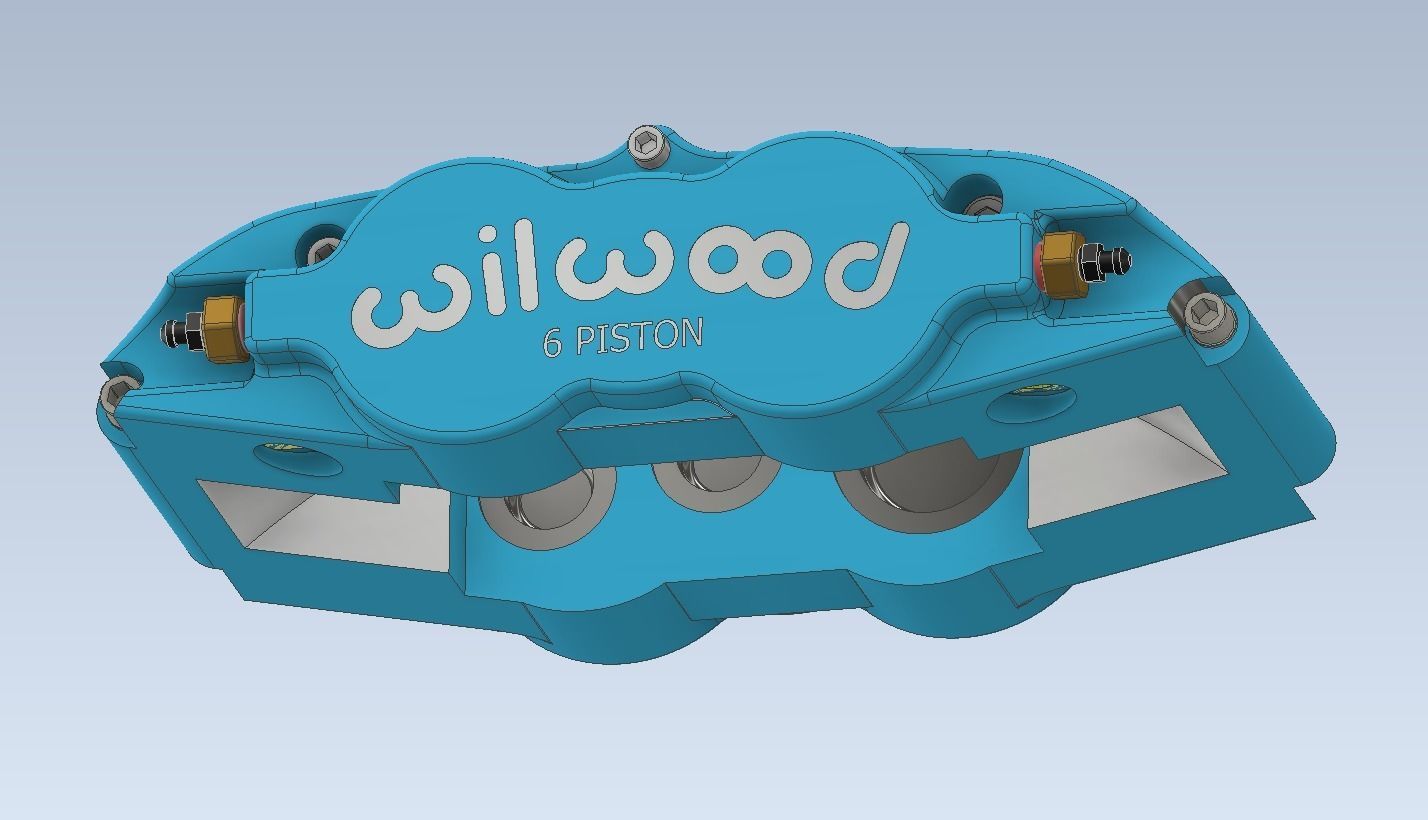 Wilwood 6 piston brake caliper 1-24 and 1-18 3D print model_3