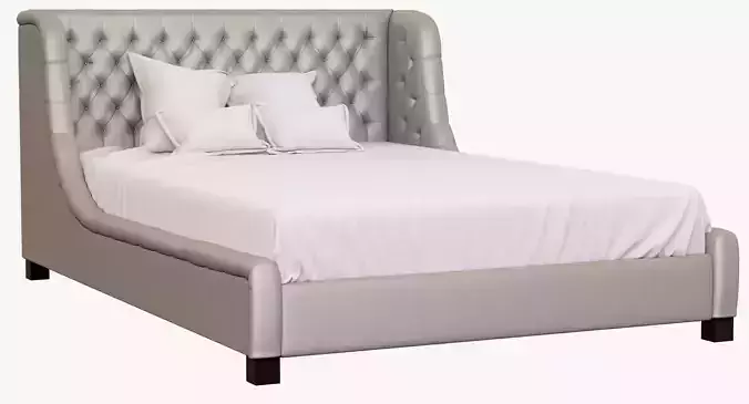 Restoration Hardware Devyn Tufted Upholstered Wing Bed 3D model