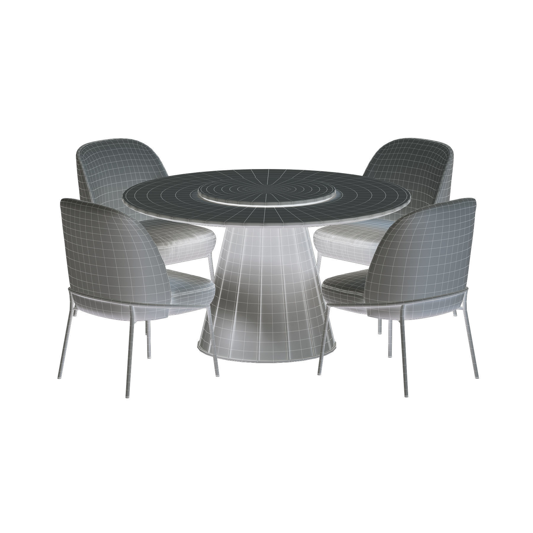 CLEOPATRA ROUND MARBLE DINING TABLE and Astrud Dining Chair 3D model_16