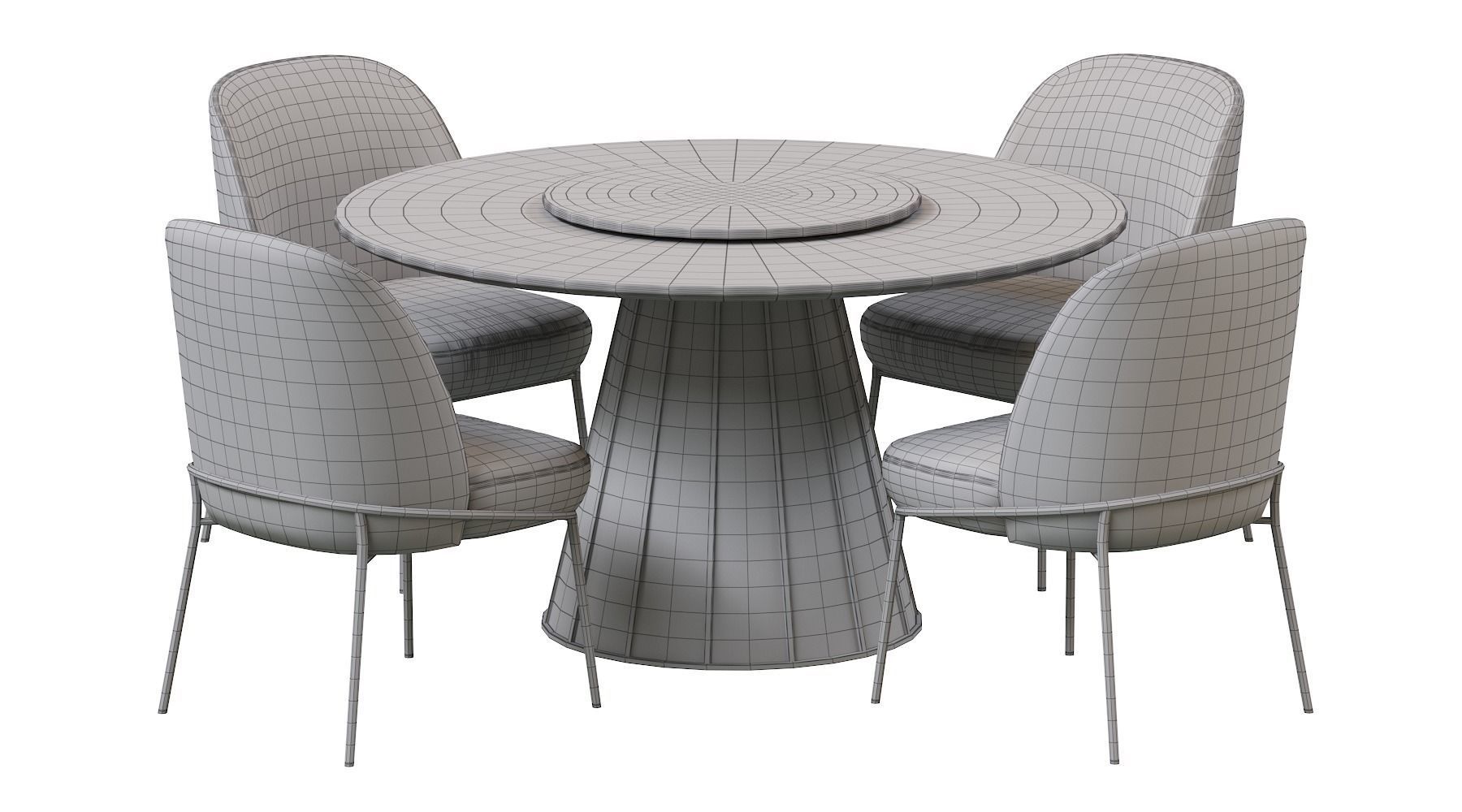 CLEOPATRA ROUND MARBLE DINING TABLE and Astrud Dining Chair 3D model_21