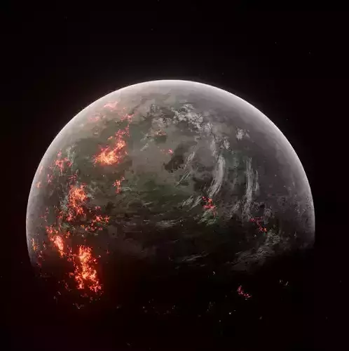 Planet Space Ready to game  Low-poly 3D model