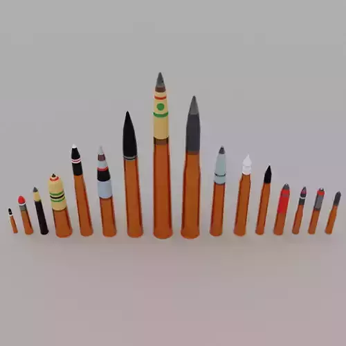 Bullets pack 1  Low-Poly  Triangulated  Textured