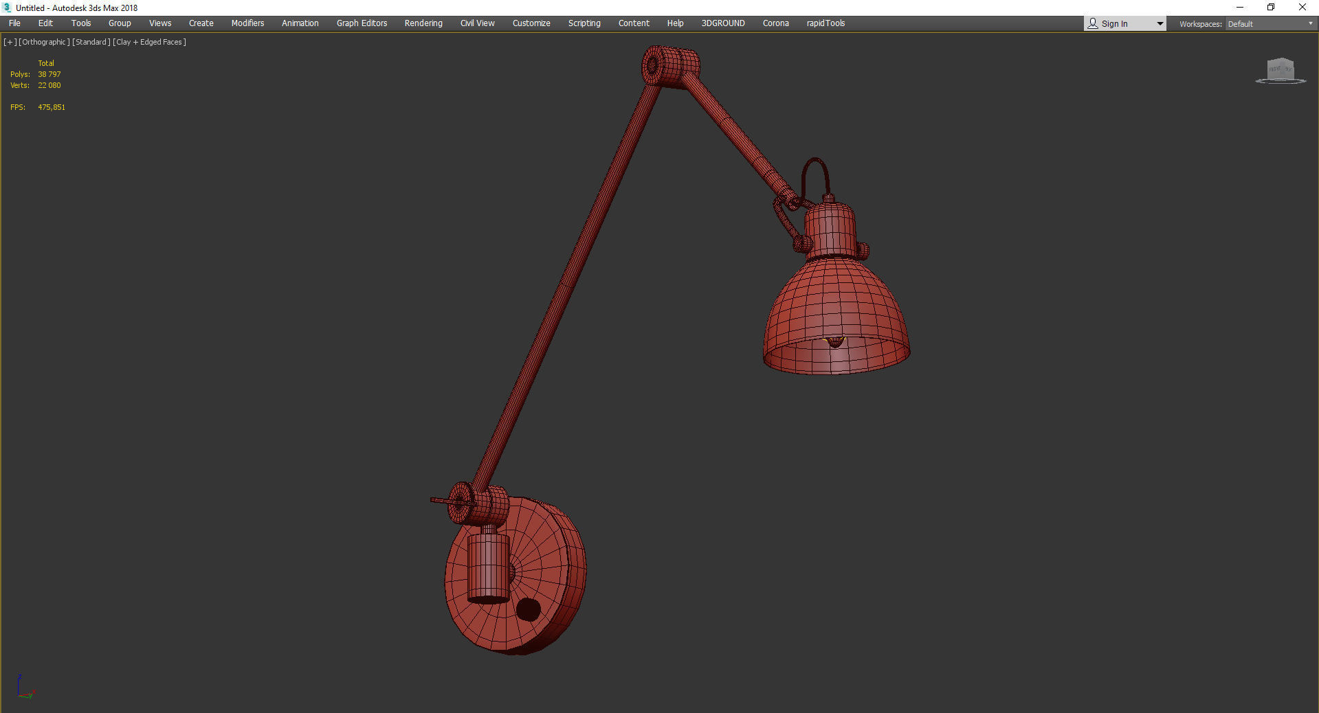 Laito Gentle Wall Sconce Low-poly 3D model_3