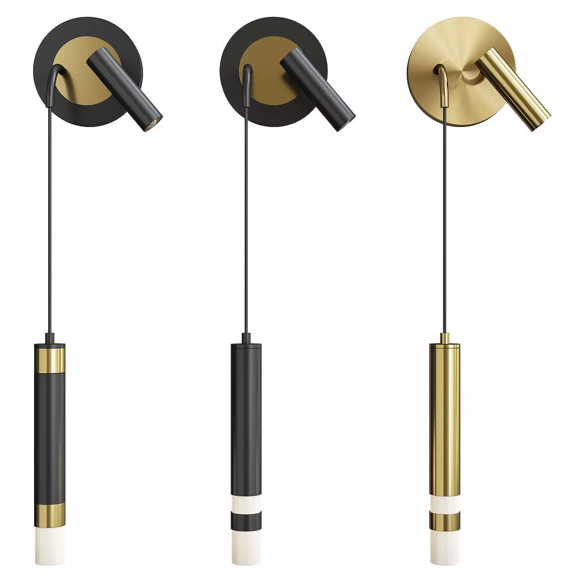 Spot Sconce Hanging Lamp Low-poly 3D model_0