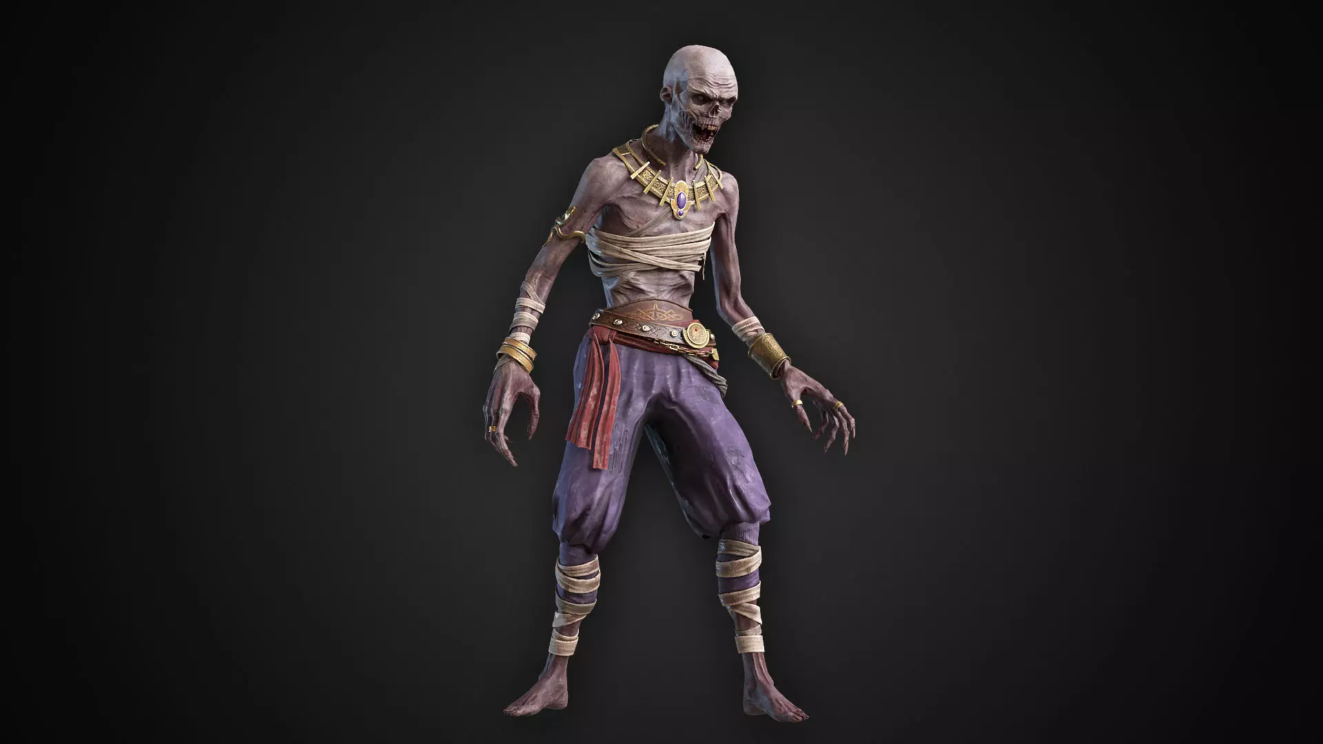 Arabian Ghoul Low-poly 3D model_0