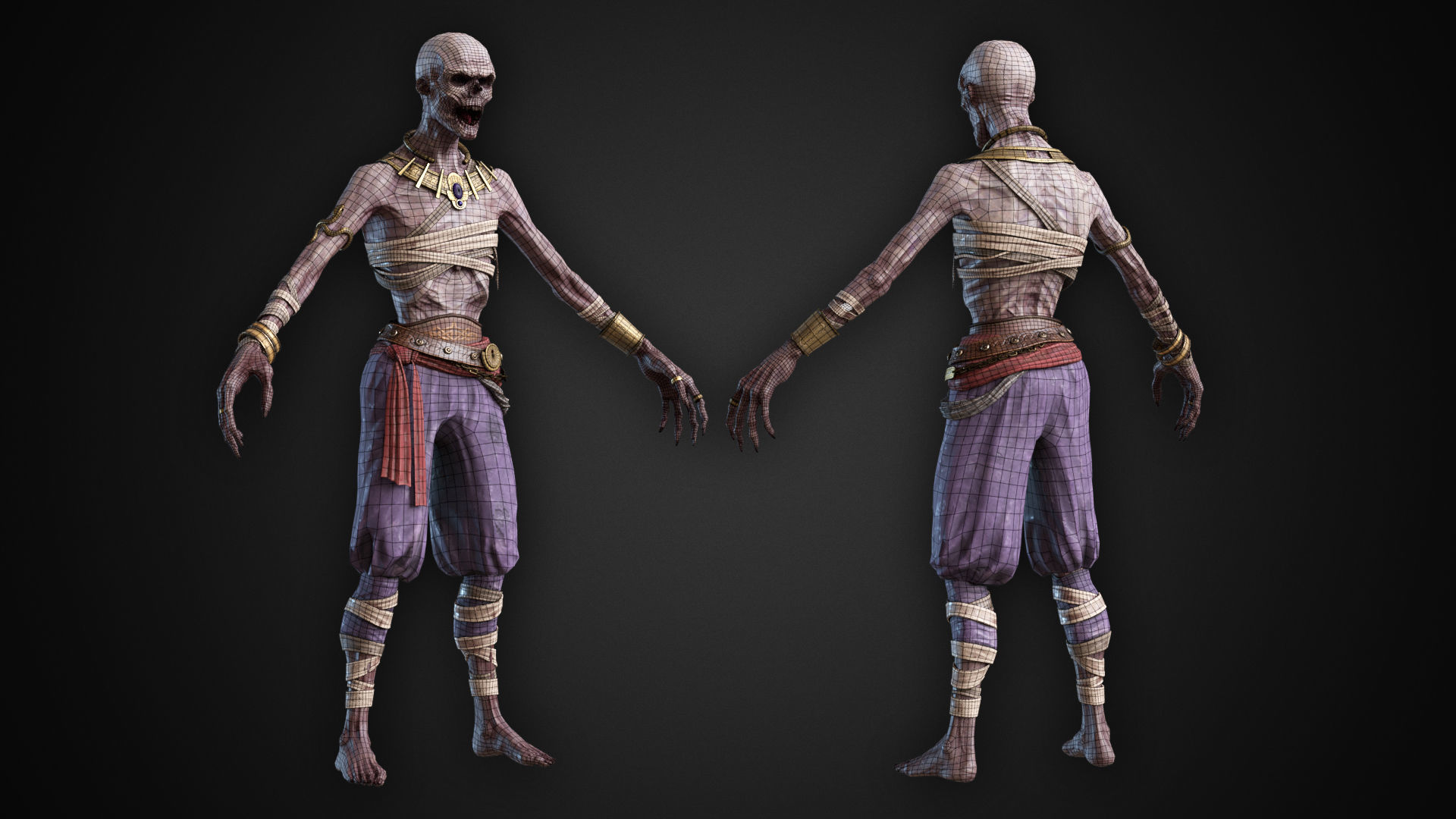 Arabian Ghoul Low-poly 3D model_4