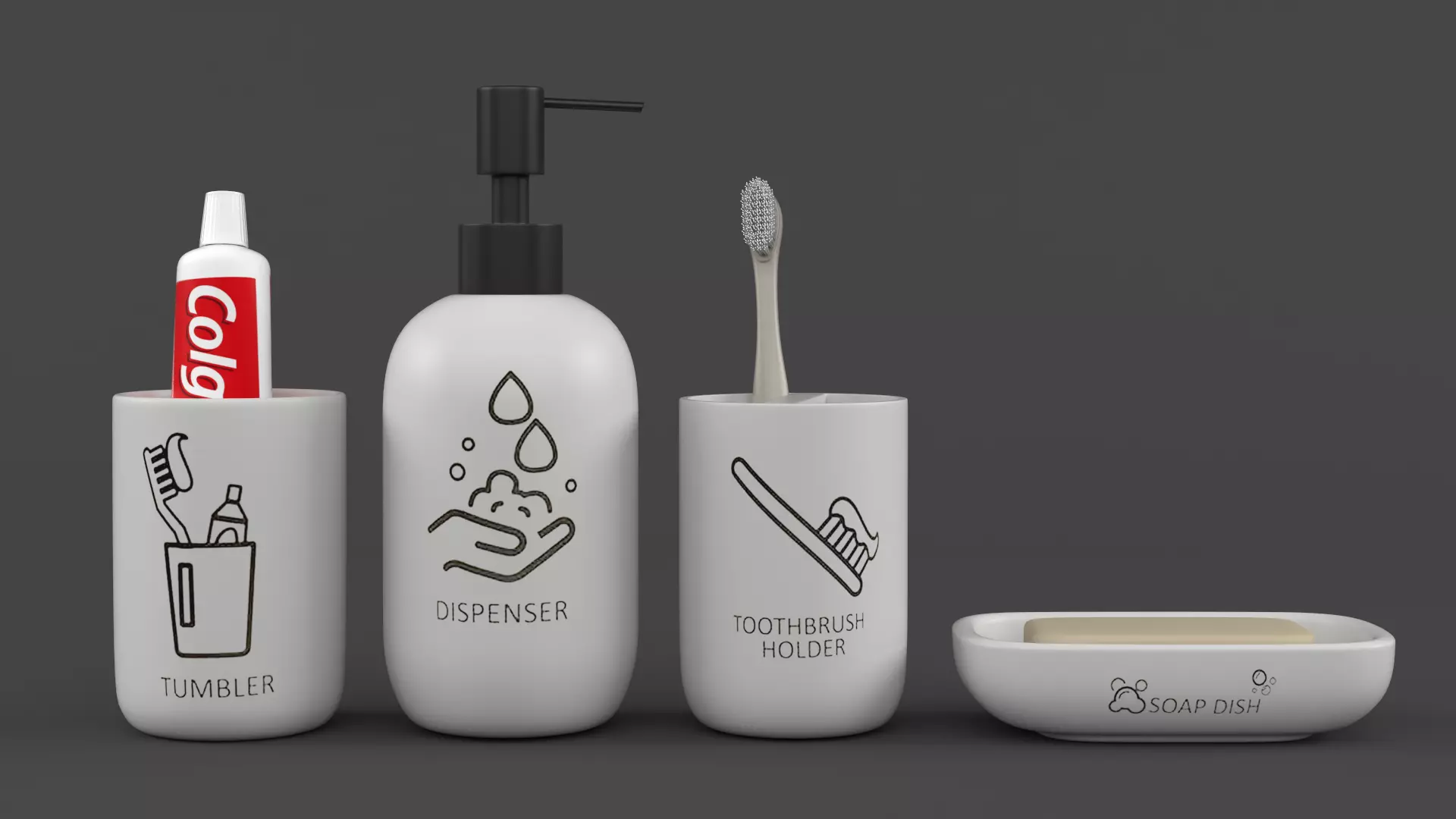 Bathroom Accessories 3D model_0