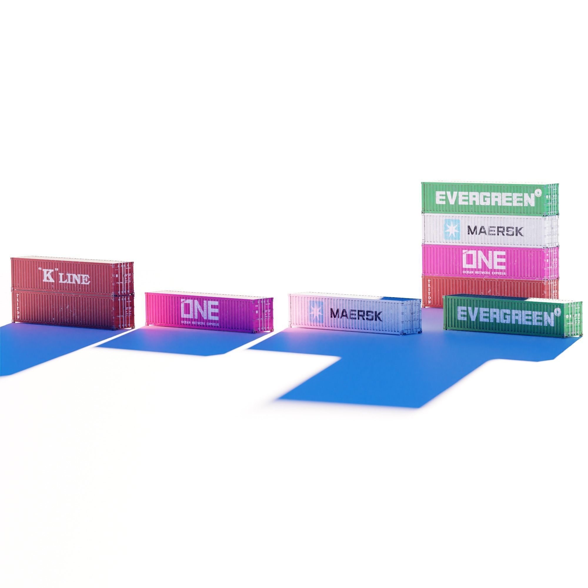 Container 40FT HC with PBR texture 4K Free low-poly 3D model_4