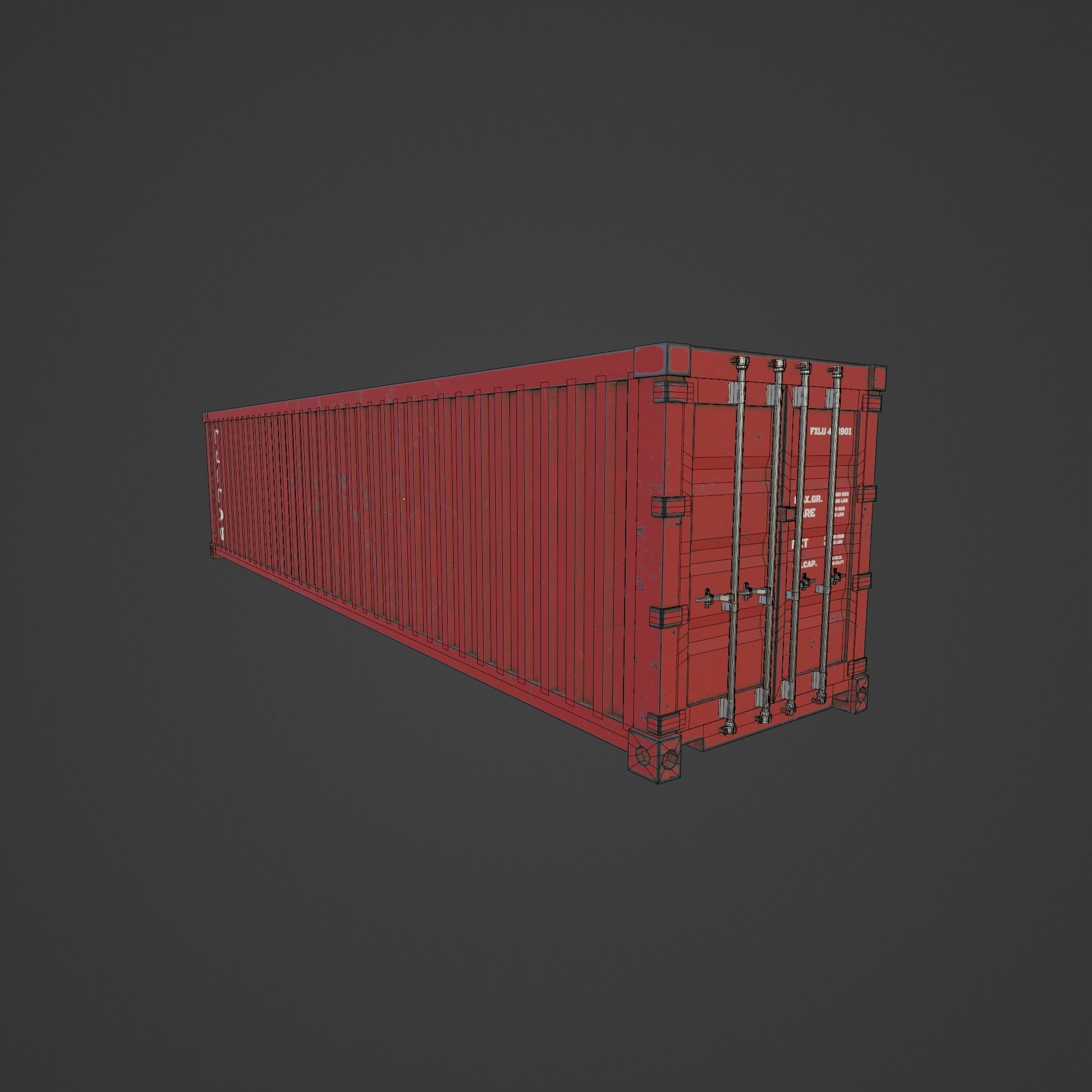 Container 40FT HC with PBR texture 4K Free low-poly 3D model_3