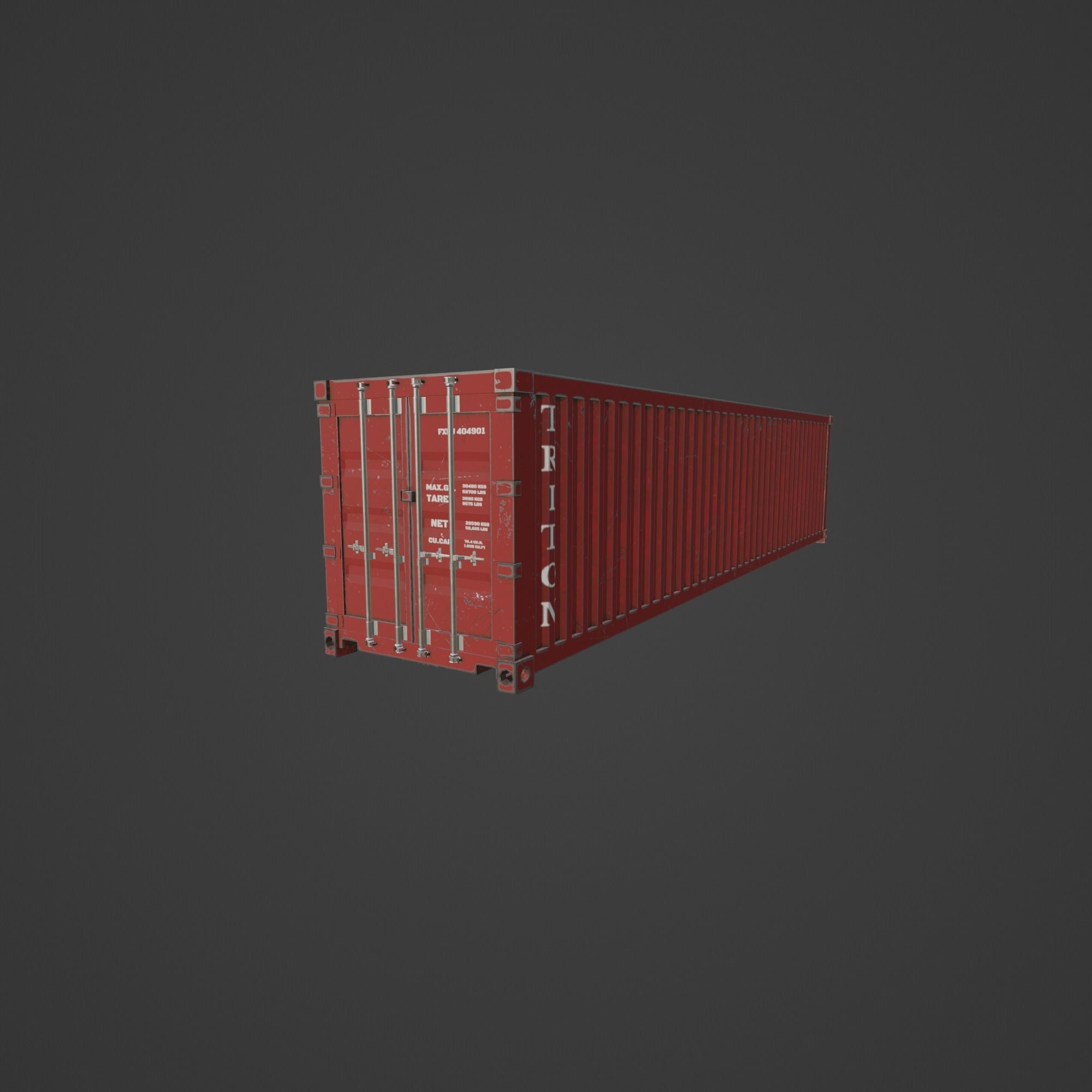 Container 40FT HC with PBR texture 4K Free low-poly 3D model_2