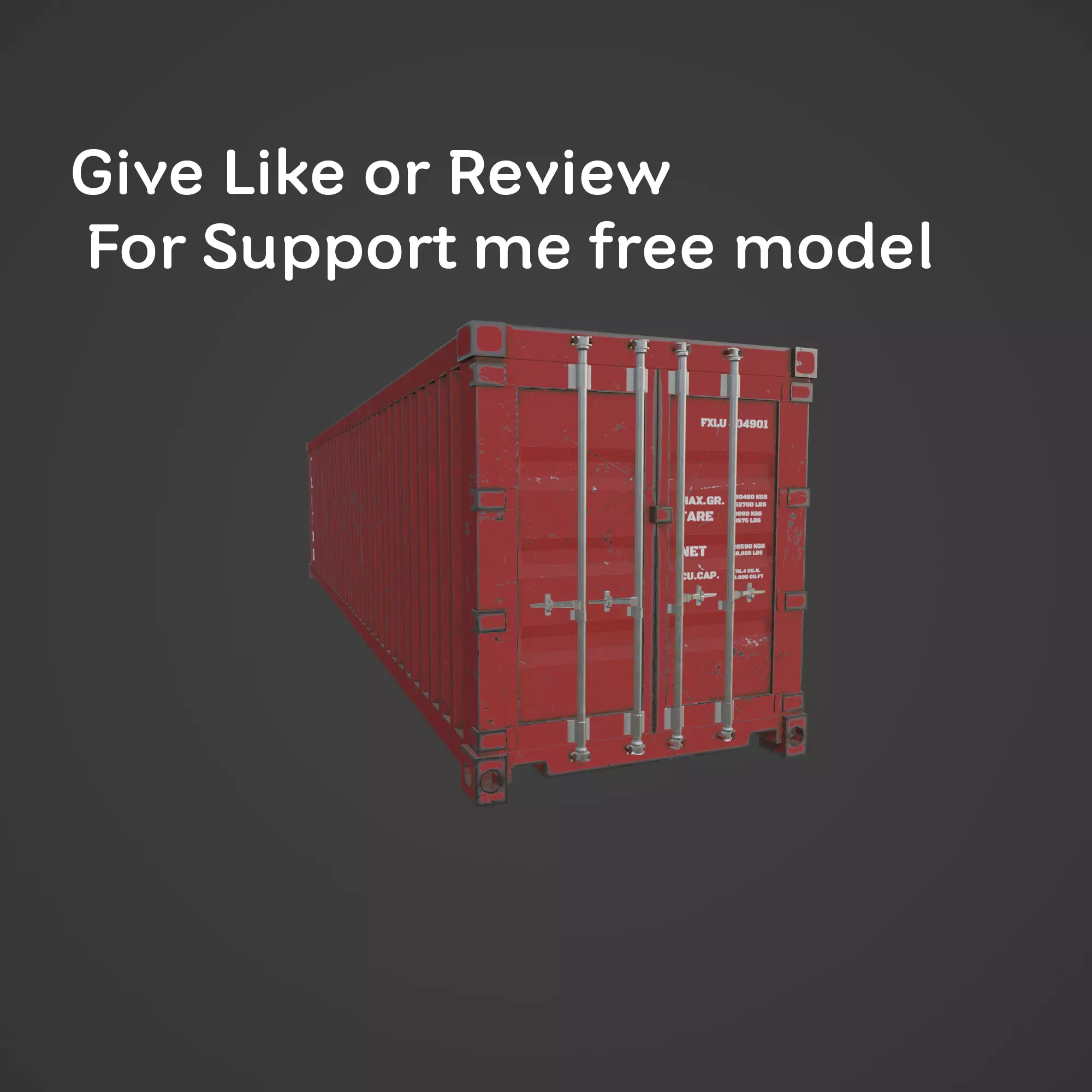 Container 40FT HC with PBR texture 4K Free low-poly 3D model_0