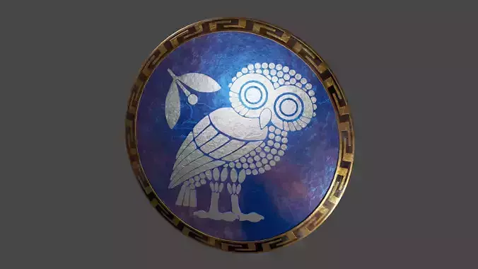 Ancient Greek City State Shield - Athens 3D model
