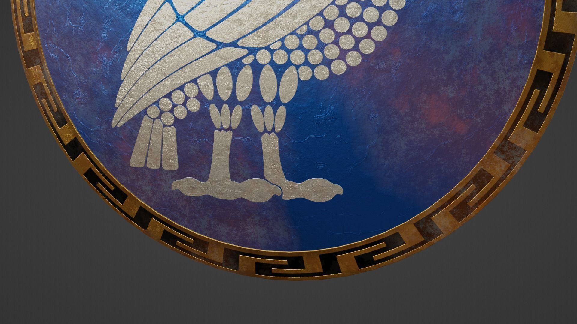 Ancient Greek City State Shield - Athens 3D model_12