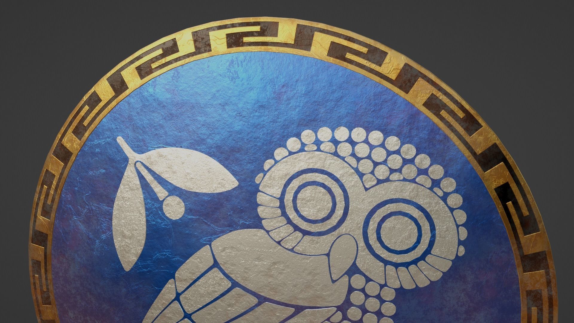 Ancient Greek City State Shield - Athens 3D model_6