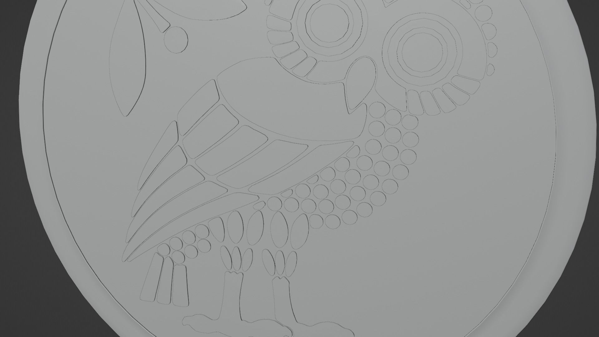 Ancient Greek City State Shield - Athens 3D model_7