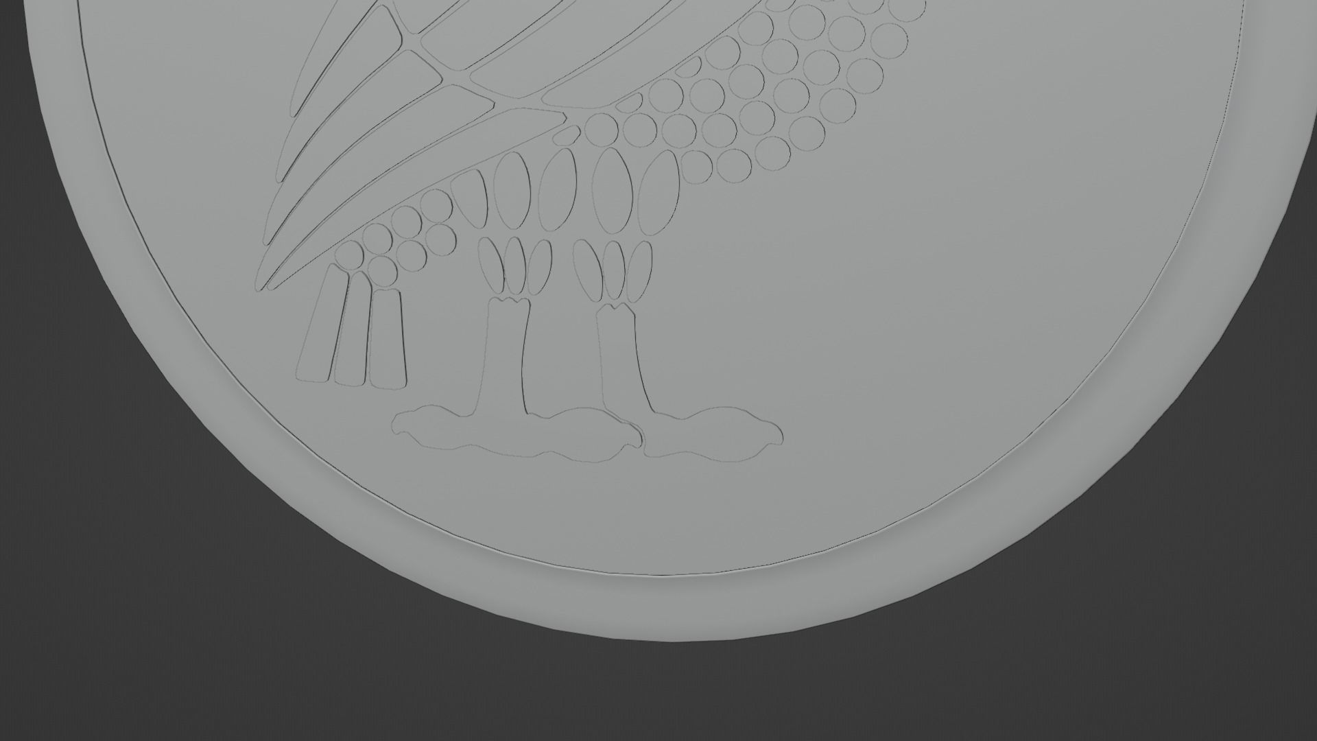 Ancient Greek City State Shield - Athens 3D model_10