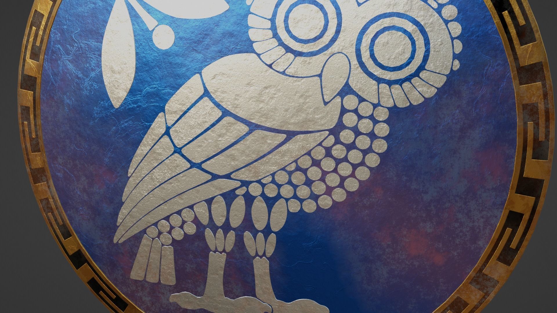 Ancient Greek City State Shield - Athens 3D model_9