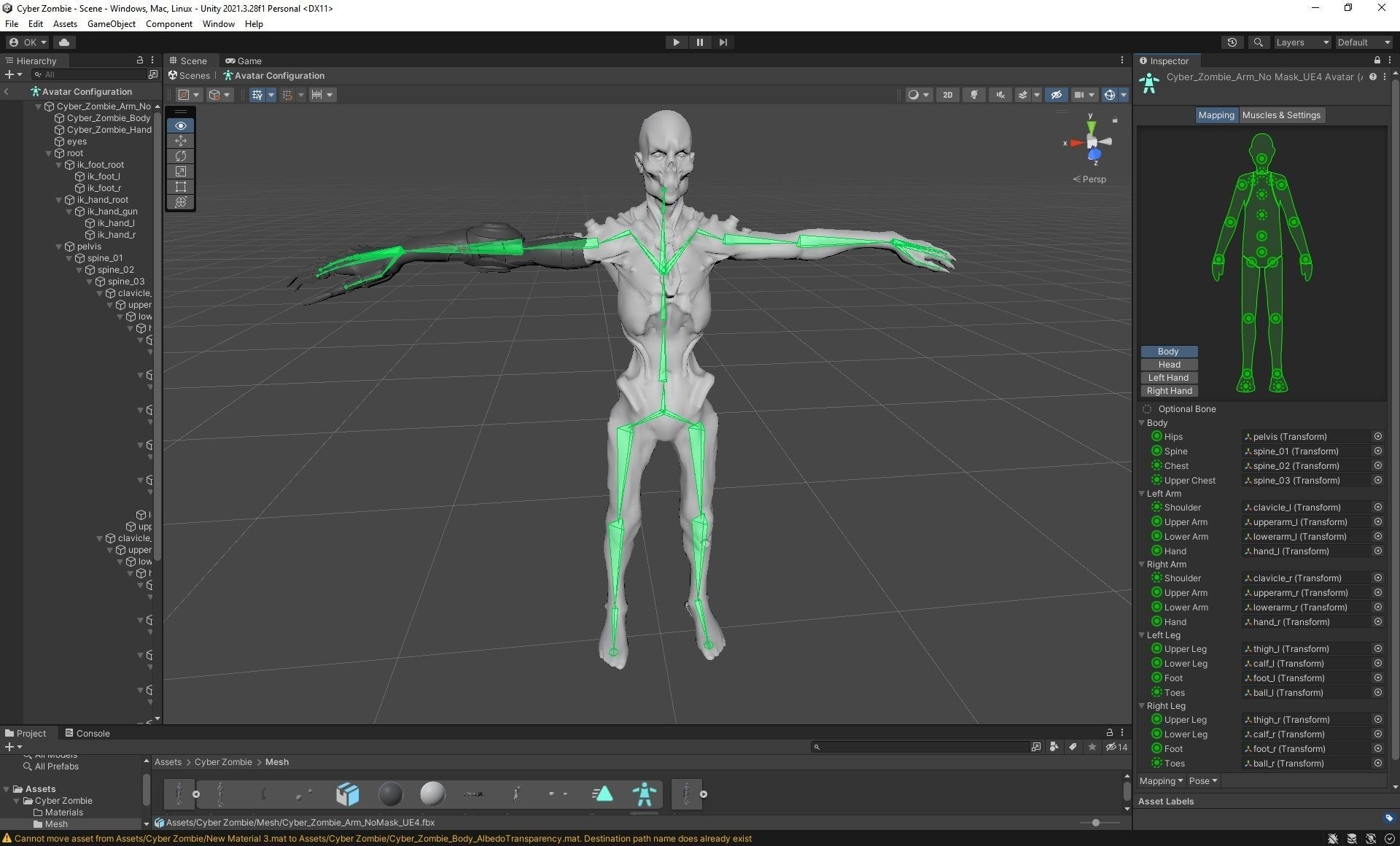 Cyber Zombie Low-poly 3D model_6