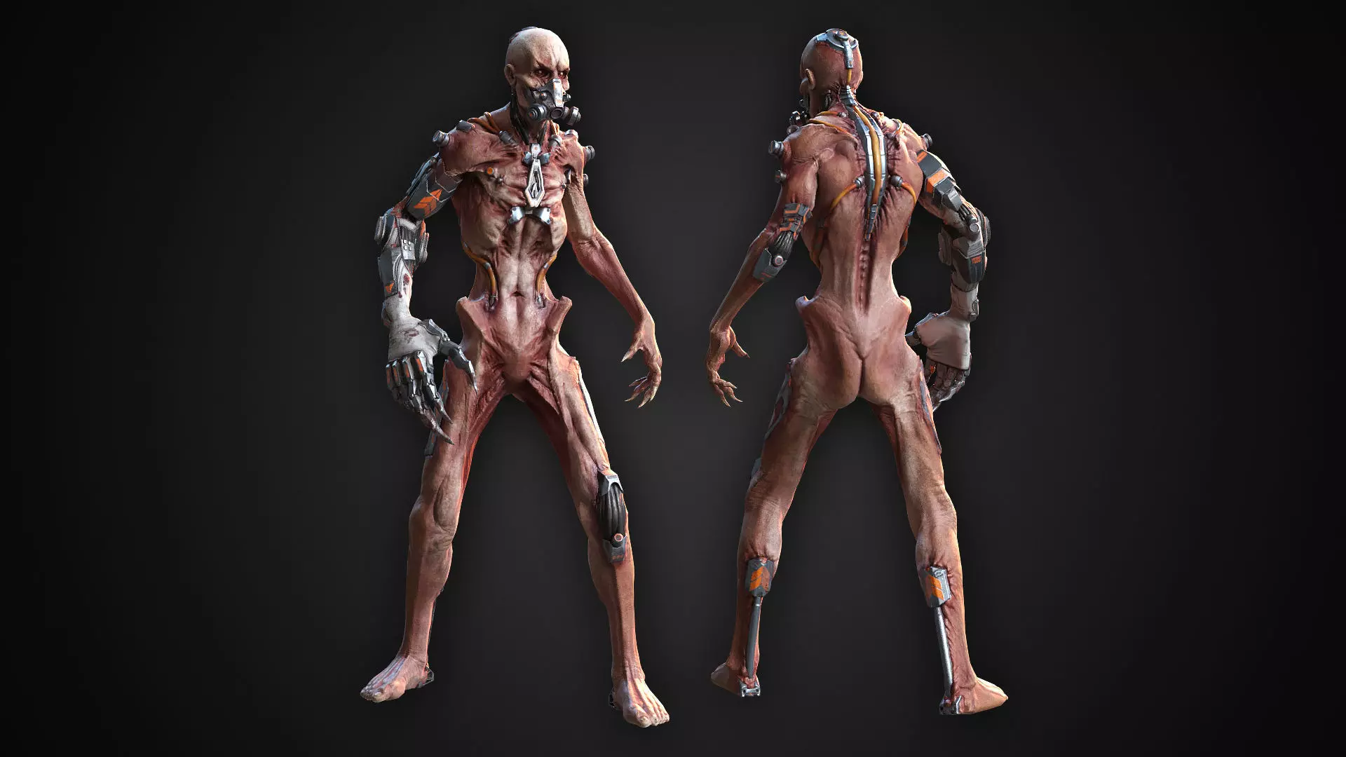 Cyber Zombie Low-poly 3D model_0