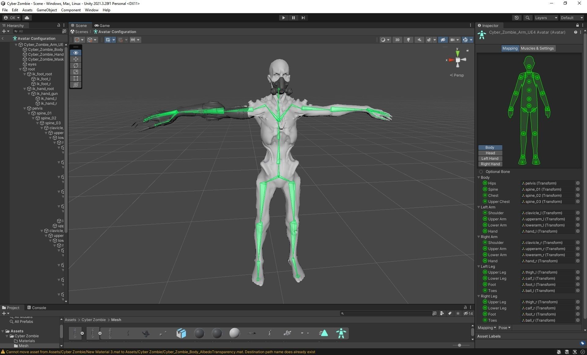 Cyber Zombie Low-poly 3D model_7