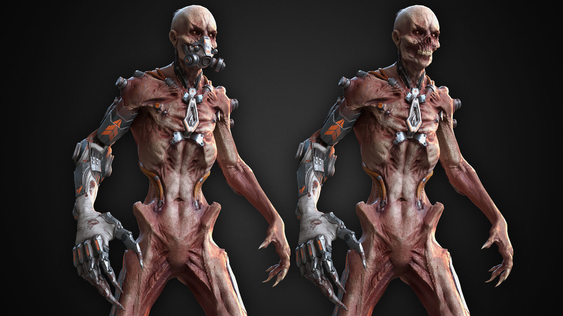 Cyber Zombie Low-poly 3D model_3