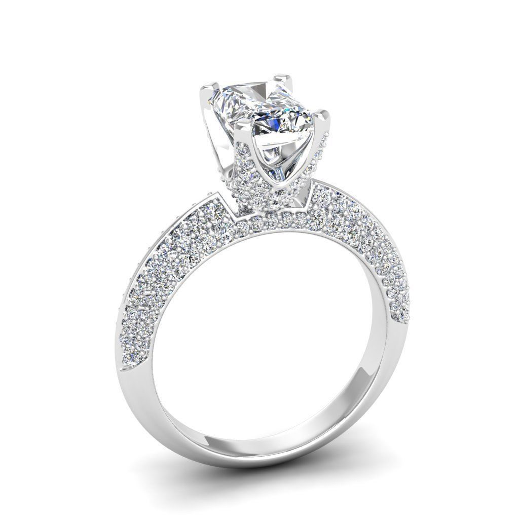 Engagement ring Stella radiant 3D print model_10