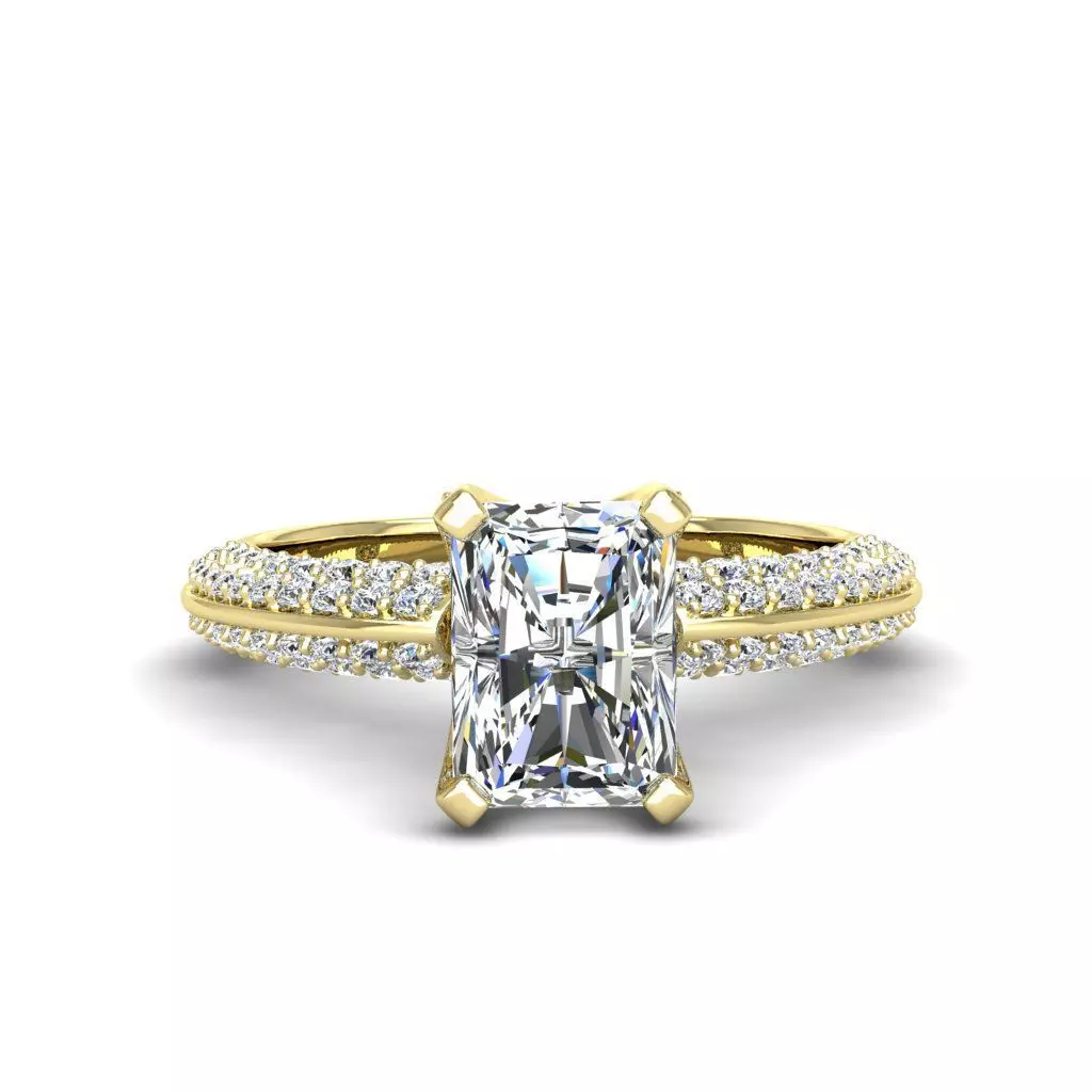 Engagement ring Stella radiant 3D print model_0