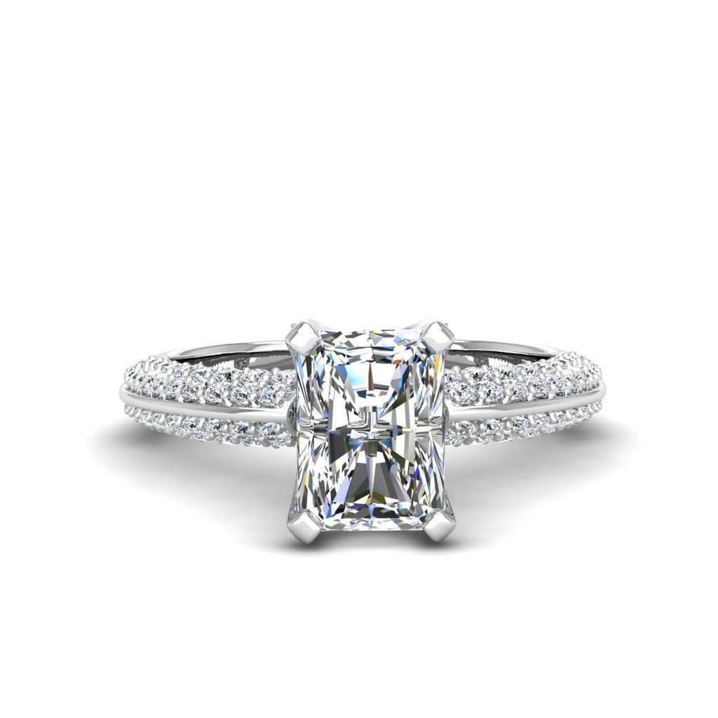 Engagement ring Stella radiant 3D print model_15