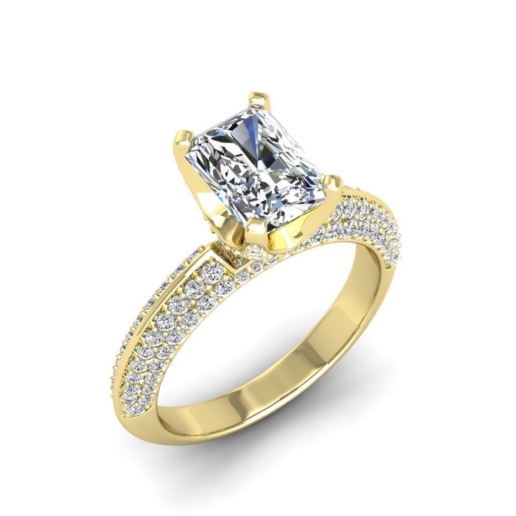 Engagement ring Stella radiant 3D print model_9