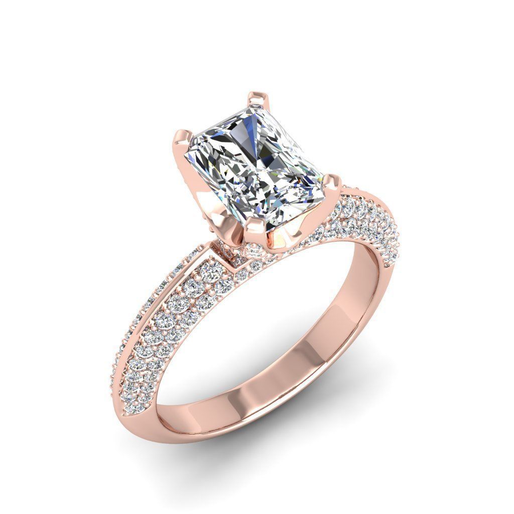 Engagement ring Stella radiant 3D print model_25