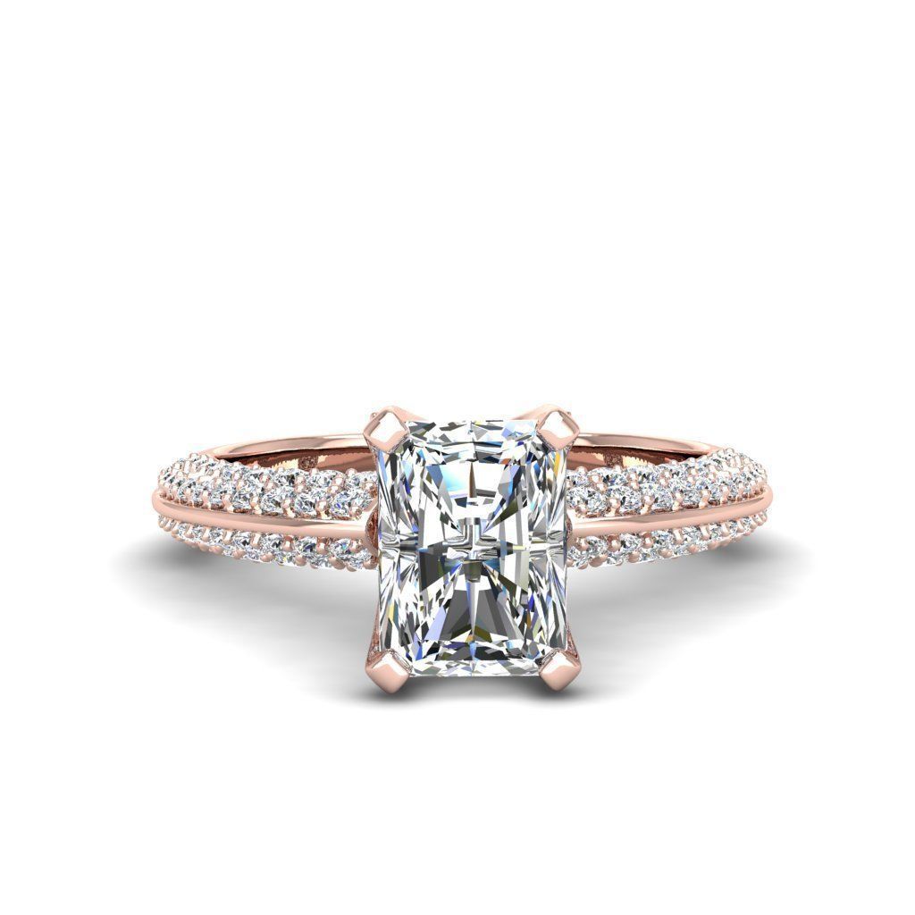 Engagement ring Stella radiant 3D print model_12