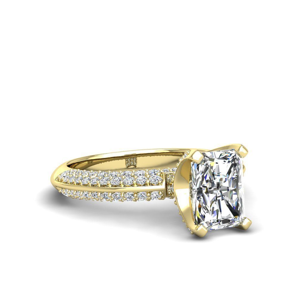Engagement ring Stella radiant 3D print model_28