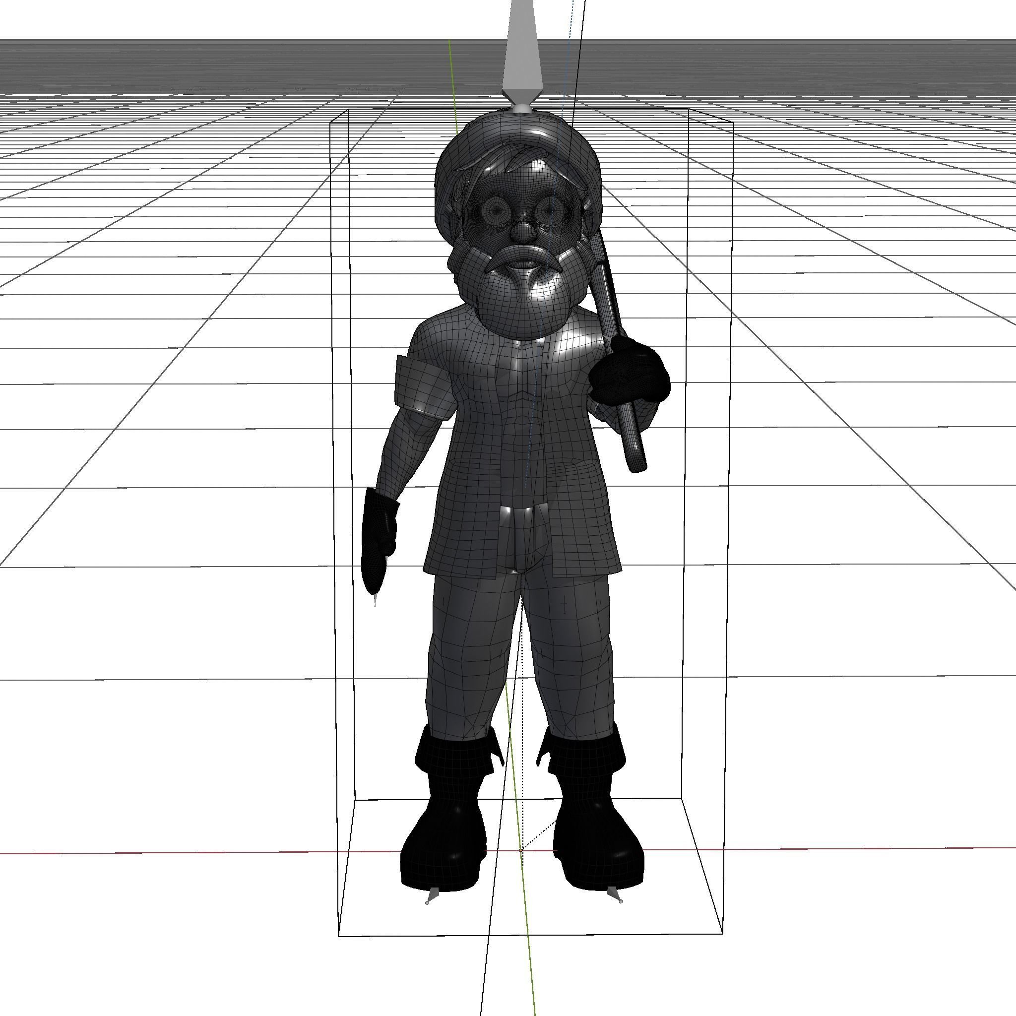 Woodcutter Lumberjack Low-poly 3D model_12