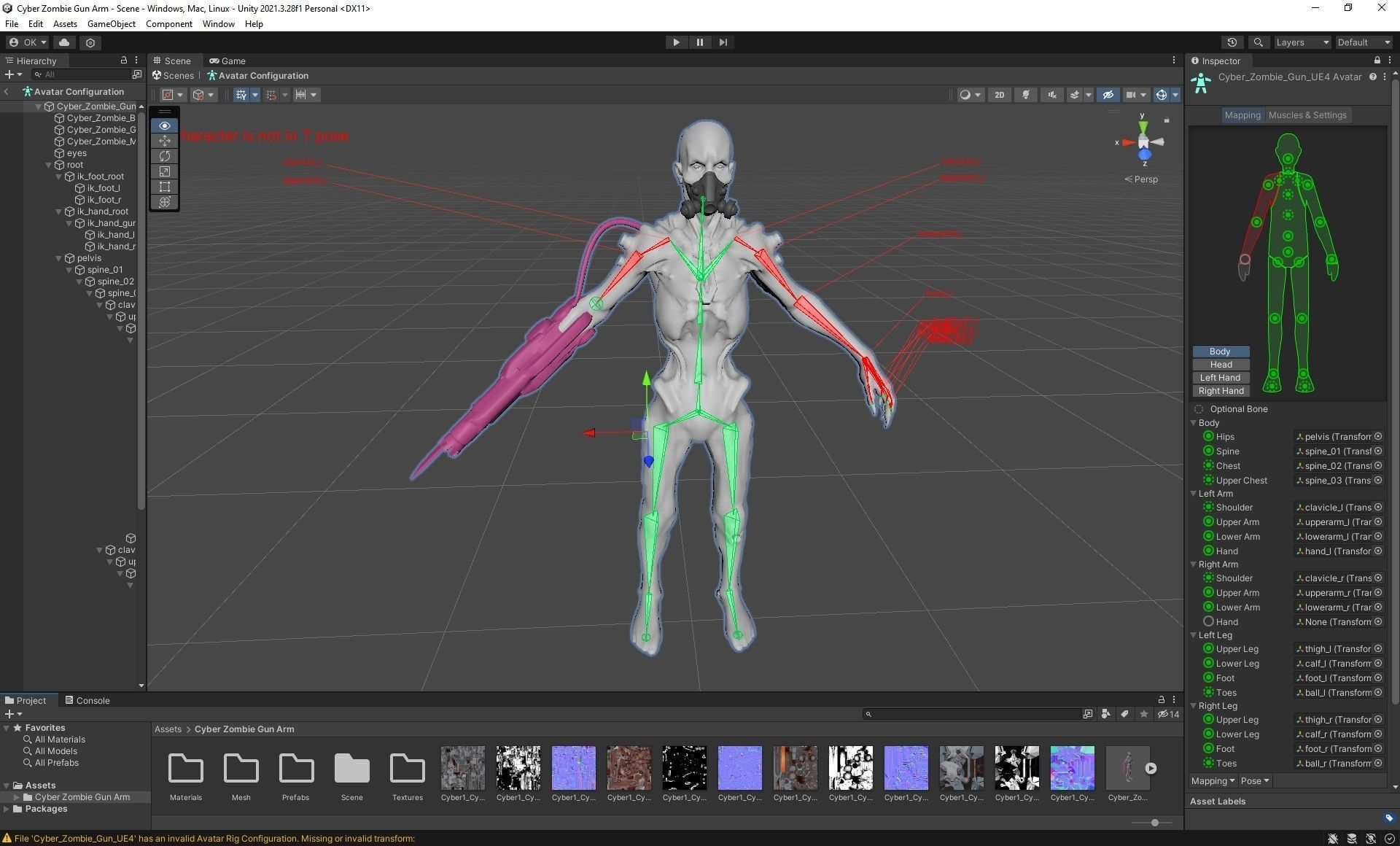 Cyber Zombie Gun Arm Low-poly 3D model_5