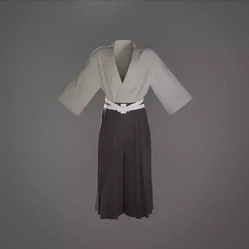 Kimono with hakama pants