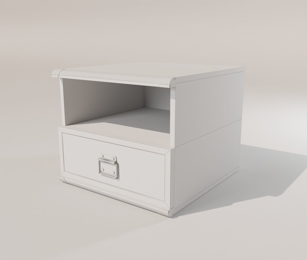Bedside table Low-poly 3D model_2