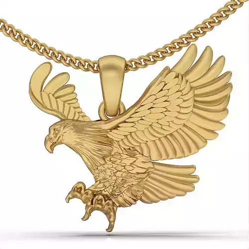 Eagle pendant  gold jewelry printable 3d model